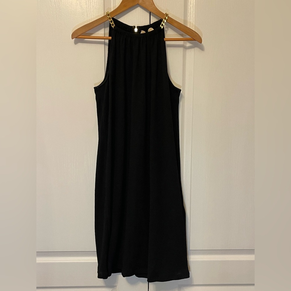 MICHAEL Michael Kors Black Halter Sheath Dress